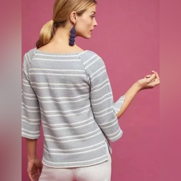 Anthropologie Postmark Square Neck 3/4 Sleeve Top size Xs - Picture 2 of 8